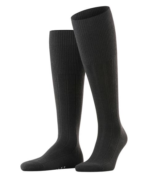 Lhasa Rib Wool Cashmere Knee High Socks (Men)