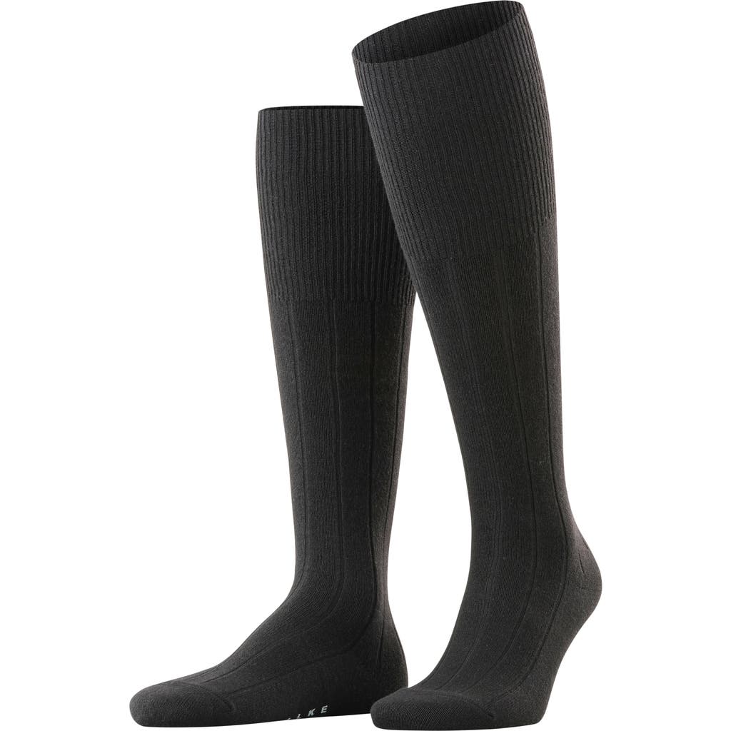 Falke Lhasa Rib Wool Cashmere Knee High Socks In Black