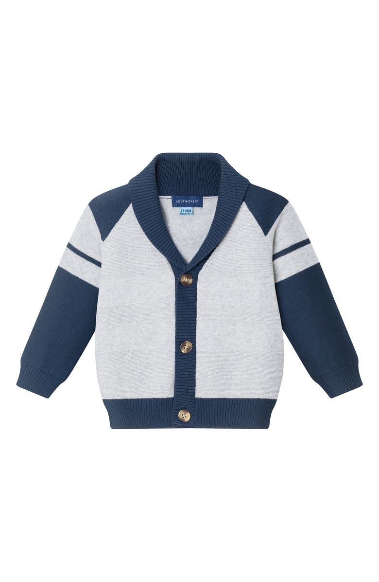 Andy & Evan Long Sleeve Button-Up Shirt, Shawl Collar Cardigan & Pants, Alternate, color,