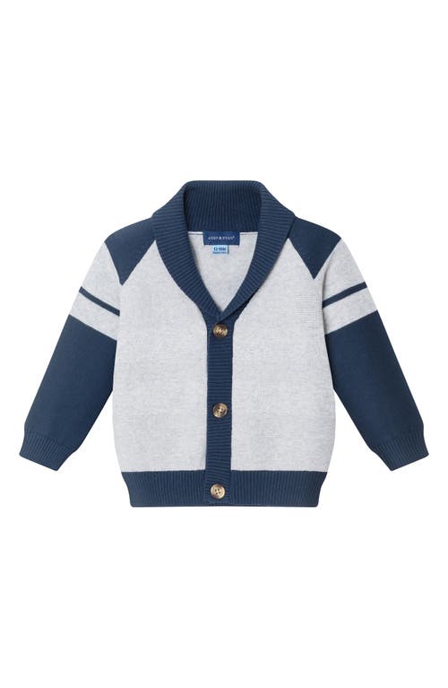 Andy & Evan Long Sleeve Button-up Shirt, Shawl Collar Cardigan & Pants In Blue