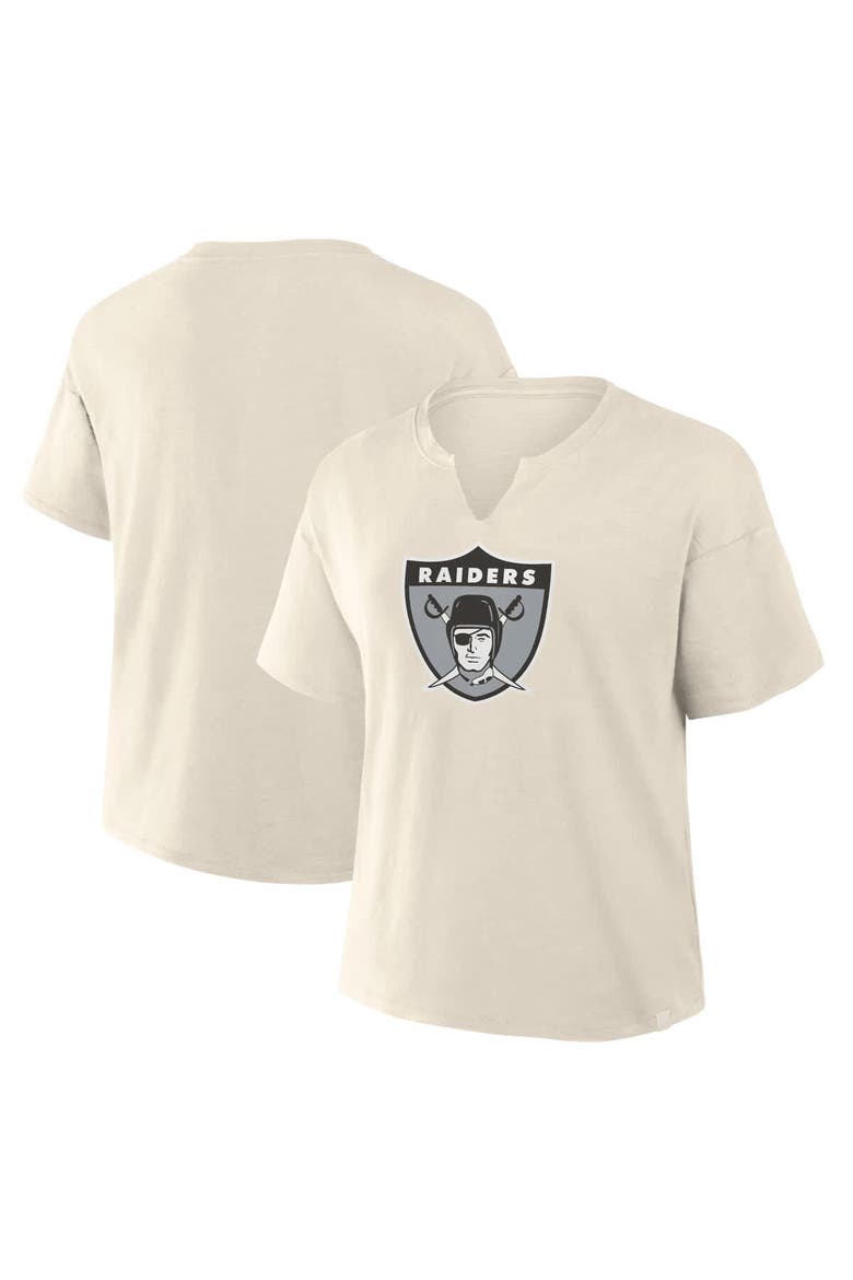 Women's Fanatics Cream Las Vegas Raiders Trick Play Slub Boxy T-Shirt, Main, color, Cream