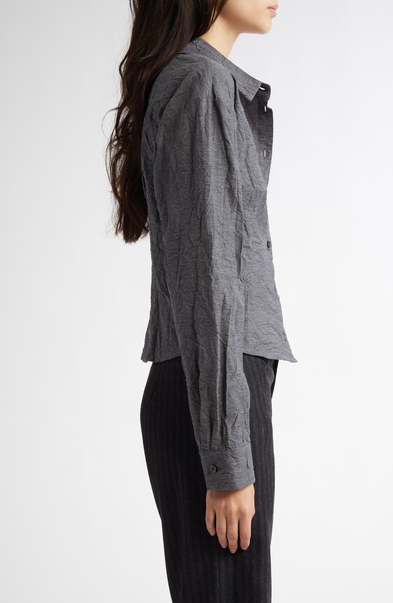 Paloma Wool Magalita Crop Crinkle Cotton Blend Button-Up Shirt, Alternate, color,