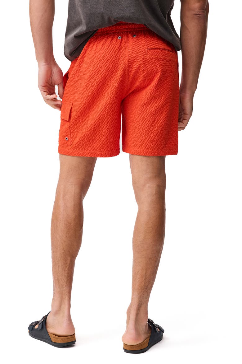 Winterton River Seersucker Swim Trunks, Alternate, color, SUNSET
