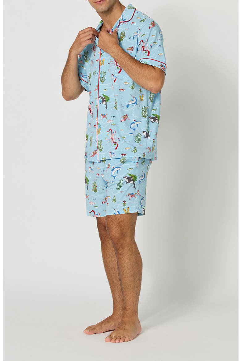Short Pajamas, Alternate, color, JINGLE ALL THE WAVE