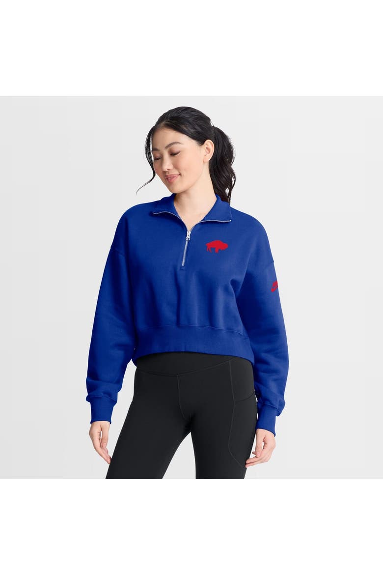 Women's Nike Royal Buffalo Bills Phoenix Fleece Quarter-Zip Sweatshirt, Main, color, Royal