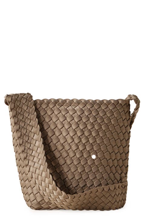 Westyn Woven Crossbody Bag: Checkered Navy
