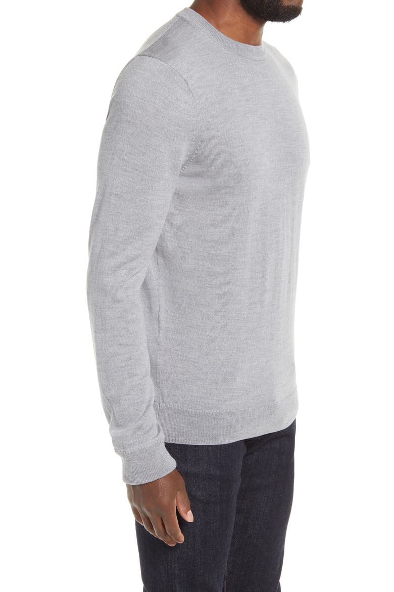 Washable Merino Crewneck Sweater, Alternate, color, GREY ALLOY HEATHER