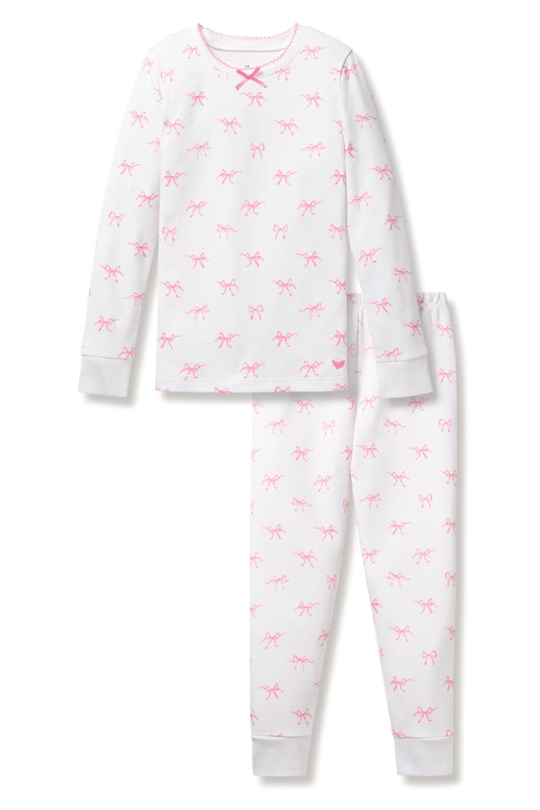 Blushing Bows Fitted Pajamas, Main, color, WHITE
