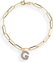 MESHMERISE Diamond Initial Charm Bracelet