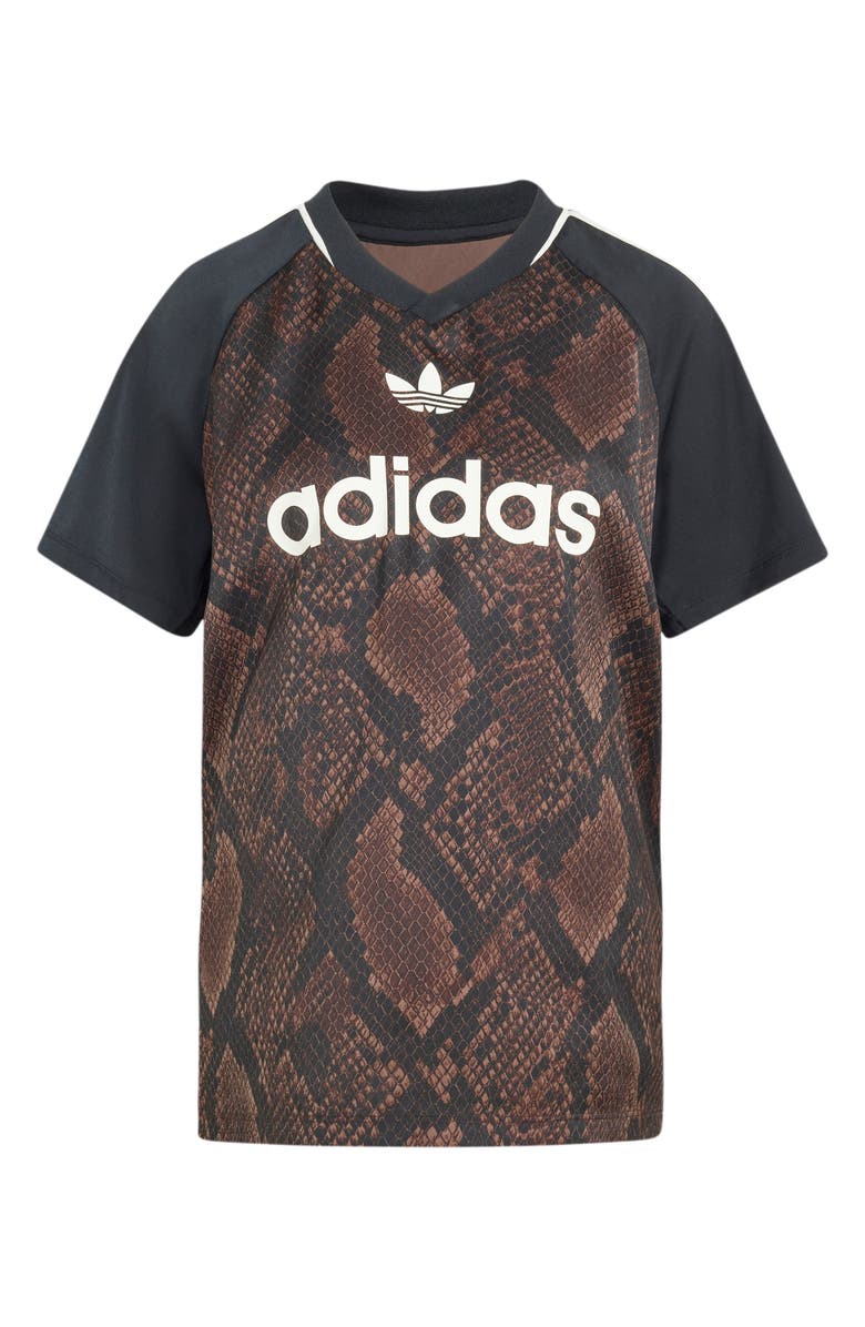 adidas Originals Faux-Snakeskin-Printed Jersey, Alternate, color, Earth Strata/ Aurora Coffee