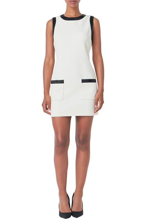 Contrast Satin Trim Minidress