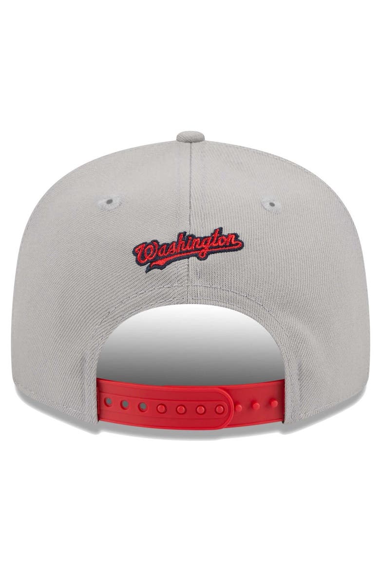 Men's New Era Gray/Red Washington Nationals Band 9FIFTY Snapback Hat, Alternate, color, Gray