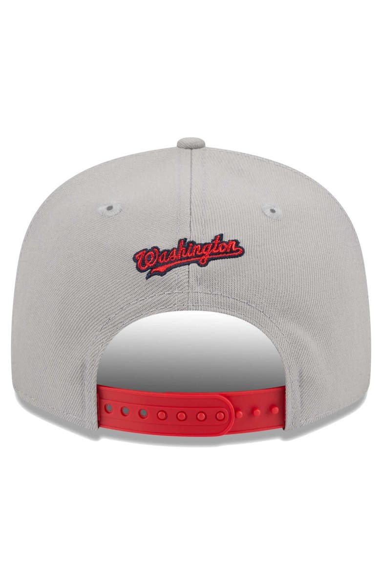 New Era Men's New Era Gray/Red Washington Nationals Band 9FIFTY Snapback Hat, Alternate, color, 