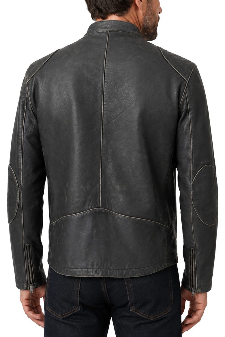 Leather Moto Jacket, Alternate, color, BLACK