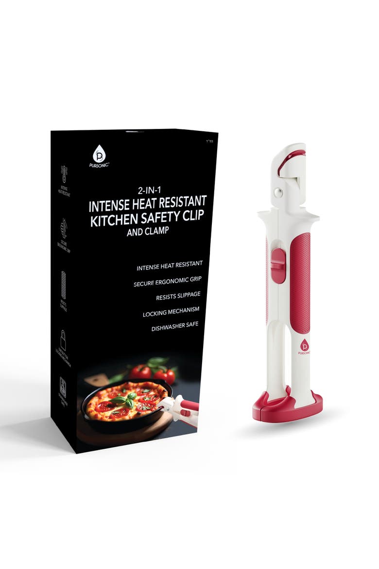 2-in-1 Heat Resistant Kitchen Clip & Clamp, Main, color, White