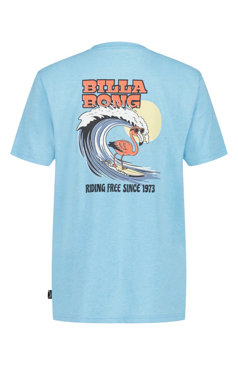 Billabong Kids' Flamingo Surf Cotton Graphic T-Shirt, Alternate, color, Aqua Heather