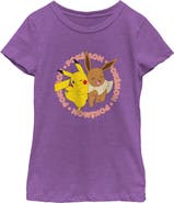 POKEMON Girl's Pokemon Pals Pikachu and Eevee Graphic T-Shirt