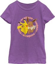 POKEMON Girls' Pals Pikachu and Eevee Graphic T-Shirt