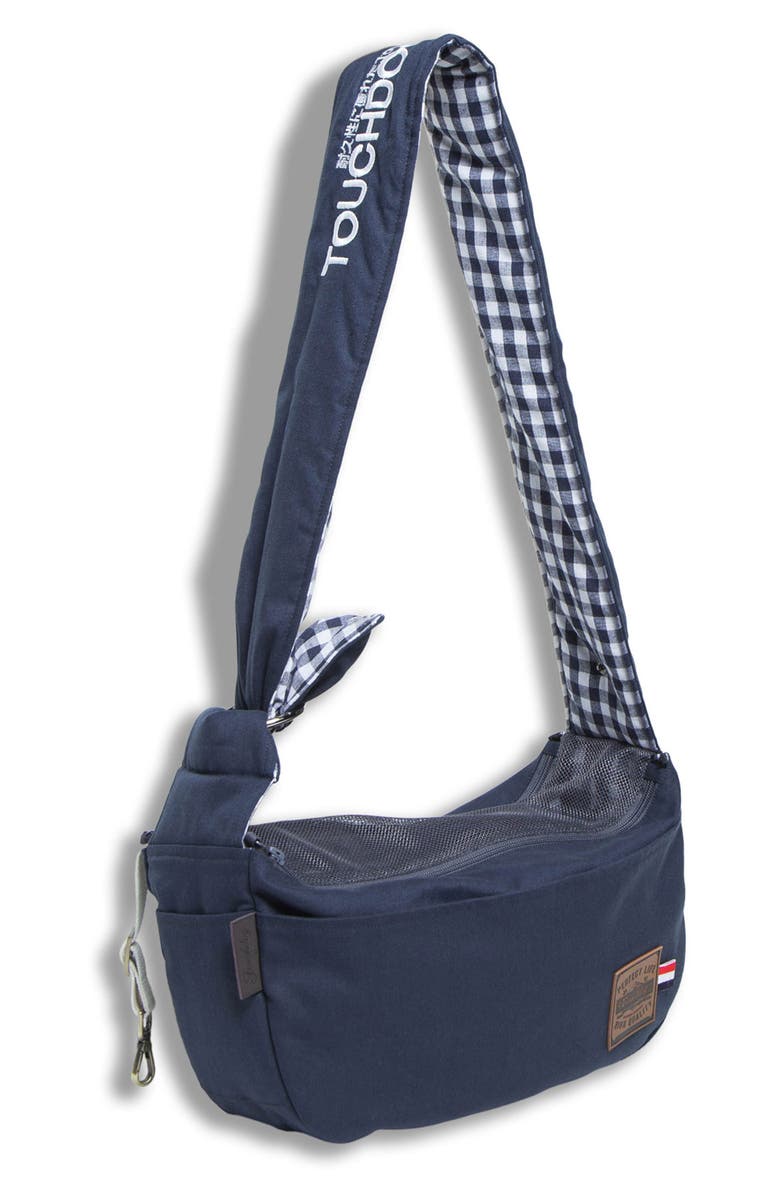 TOUCHDOG Toga-Bark Over-The-Shoulder Hands-Free Pet Carrier, Main, color, Navy