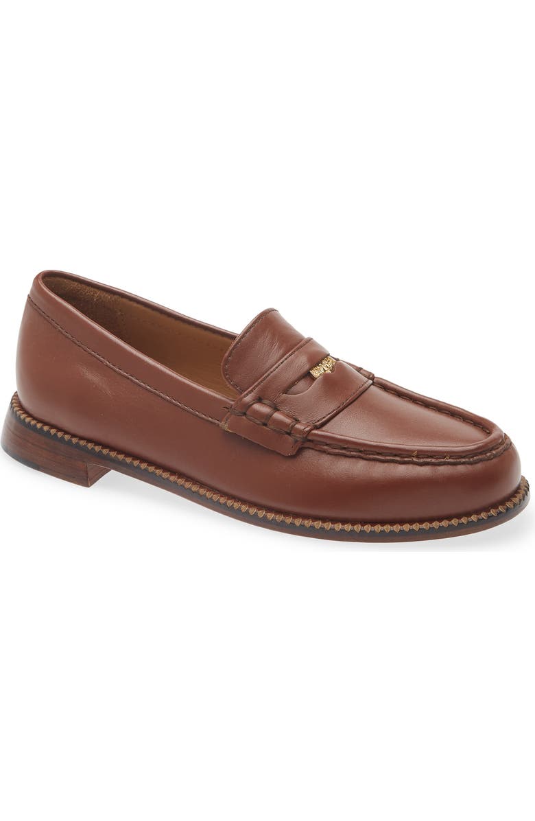 Freda Salvador Modern Penny Loafer, Main, color, Chocolate Leather
