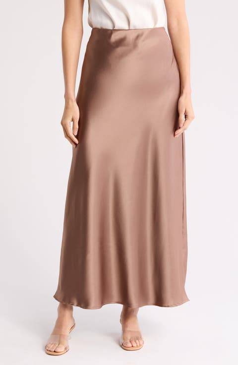 Satin A-Line Skirt
