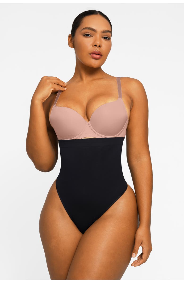 Shapellx Eco Contour Seamless Shaping Panty, Main, color, Jet Black