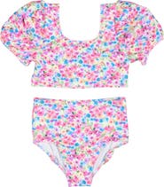 Florence Eiseman Floral Puff Sleeve Bikini