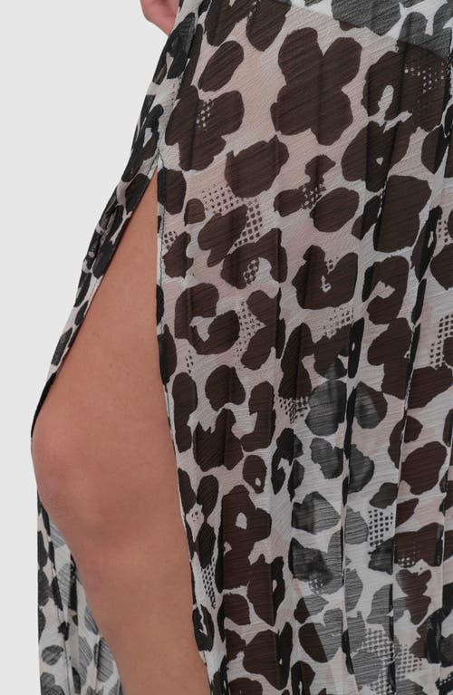 Dkny Print Asymmetric Midi Skirt In Spring Animal Ivory