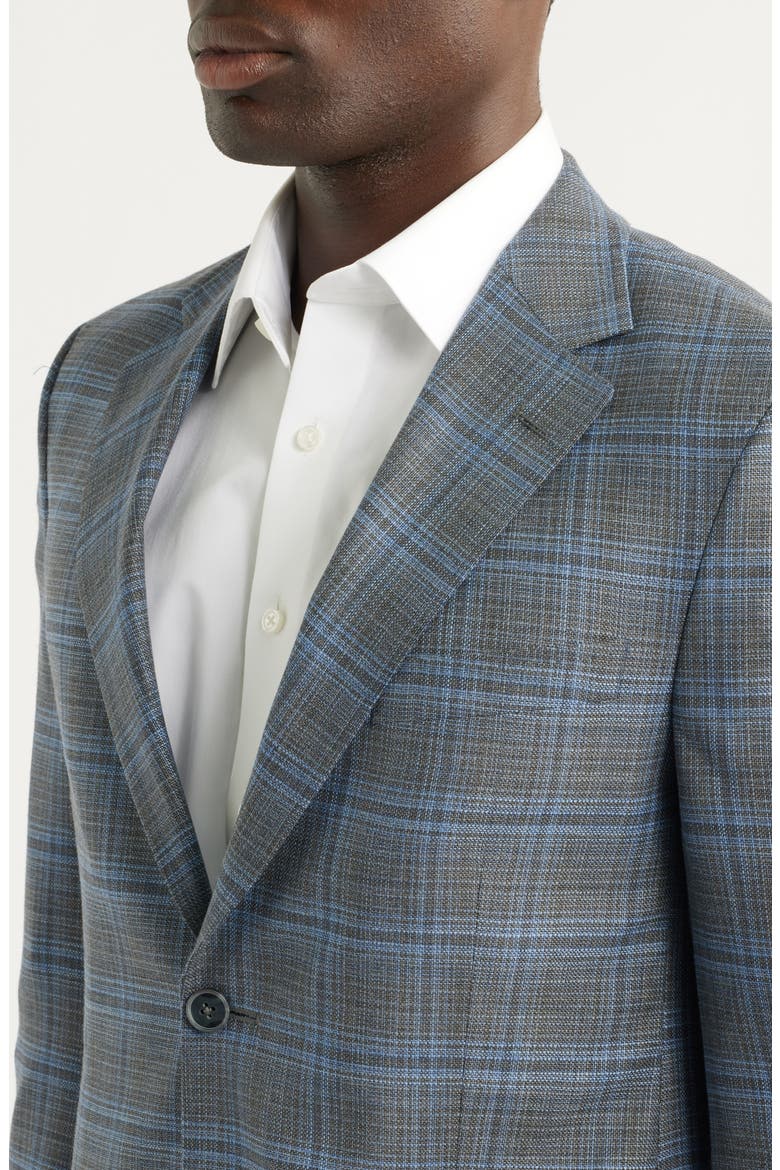 Hyperlight Soft Grey Plaid Wool Sport Coat, Alternate, color, GREY