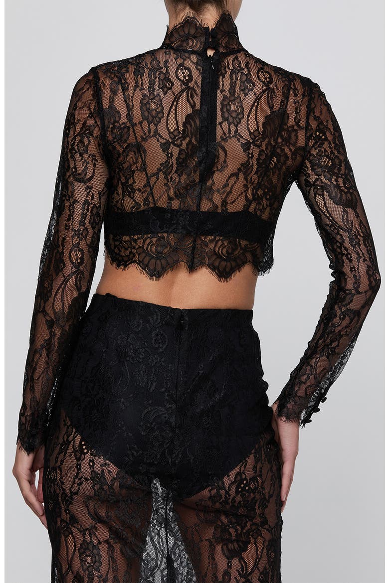 Henriette Lace Cropped Top, Alternate, color, BLACK