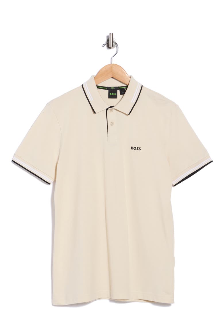 Paul Tipped Stretch Cotton Polo, Alternate, color, SAND