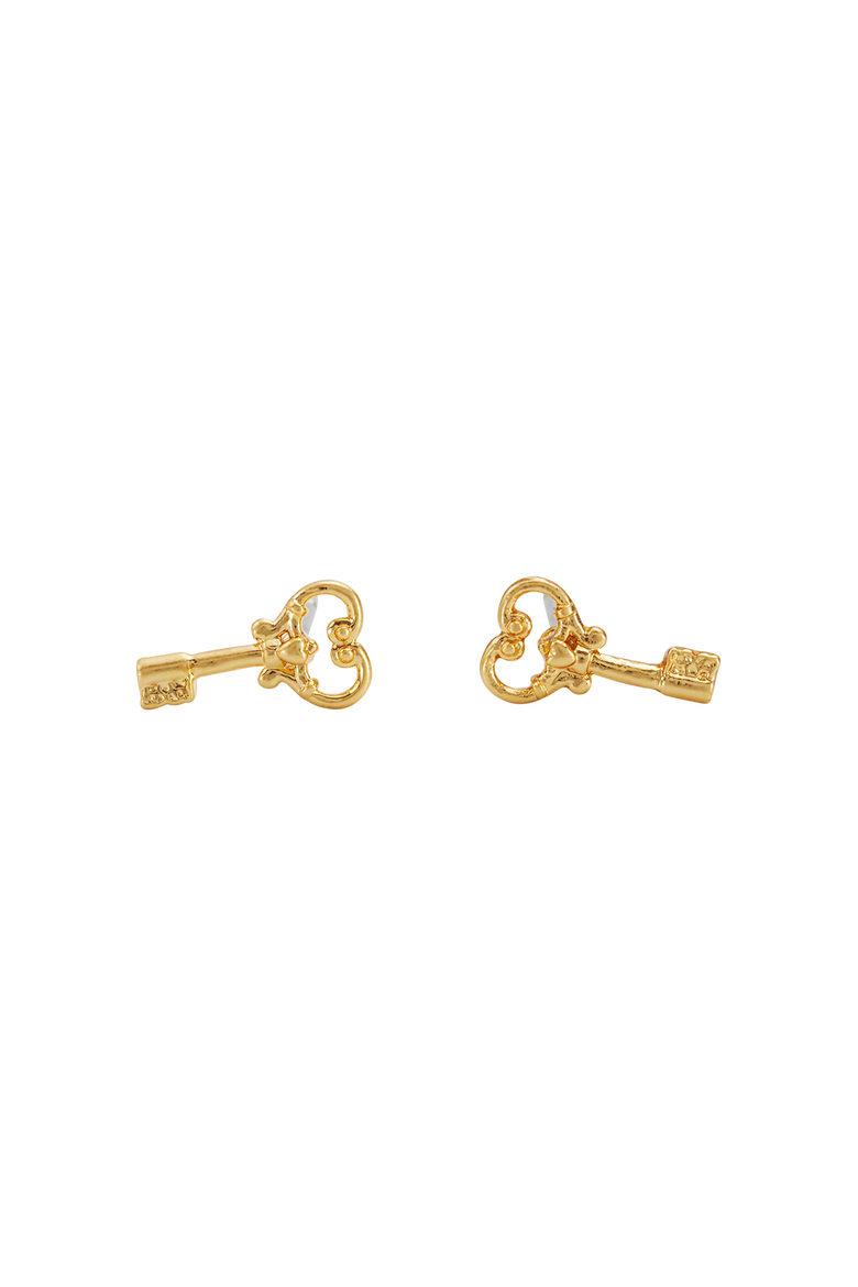 Key Stud Earrings, Main, color, Gold