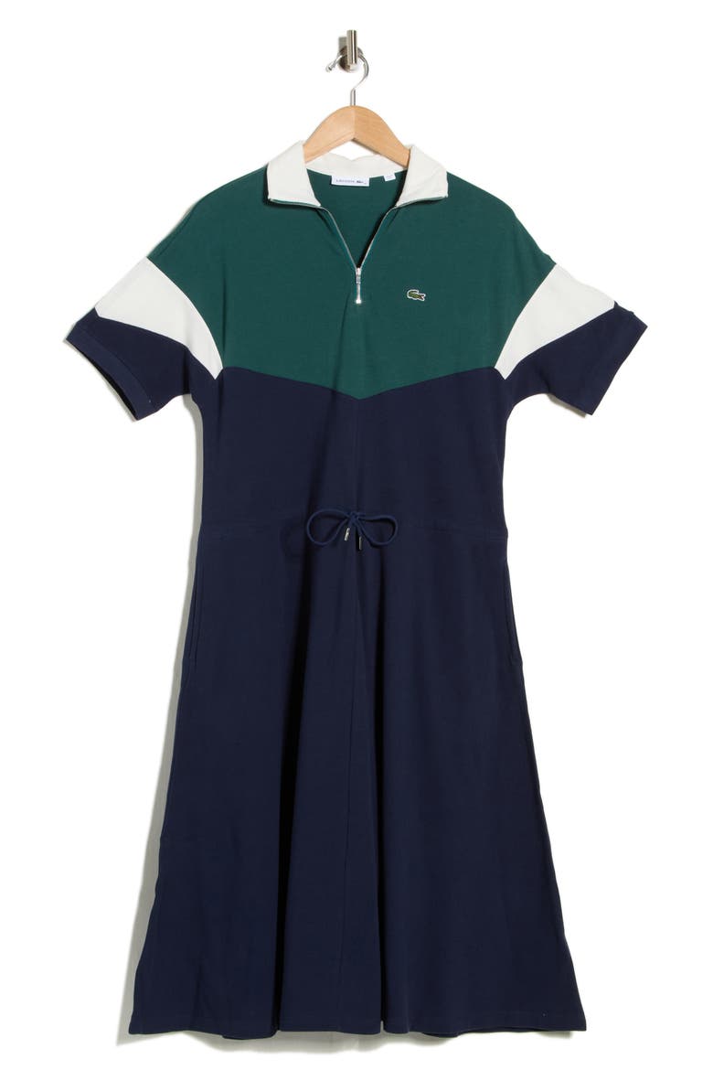 Short Sleeve Polo Dress, Alternate, color, NAVY BLUE/ FLOUR-ACONIT