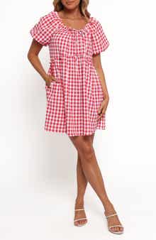 Petal & Pup Dorthea Gingham Cotton Blend Minidress