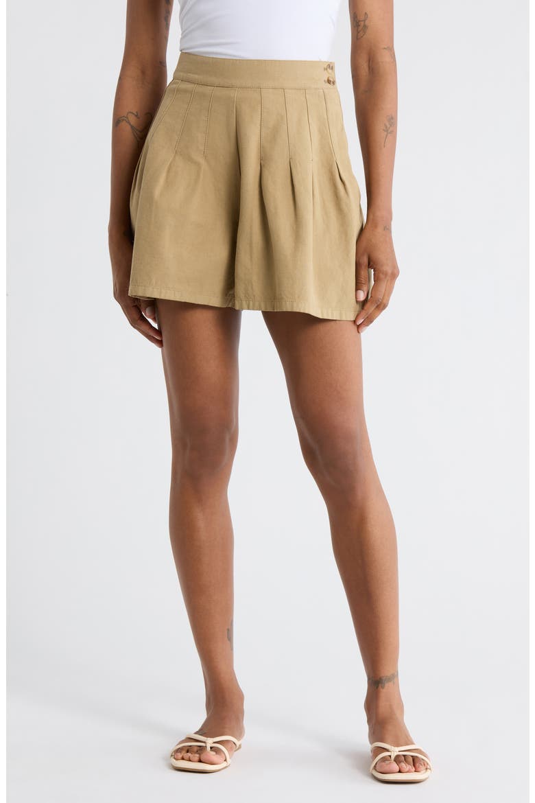The Pleated Shorts, Main, color, BRUSH
