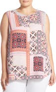 NYDJ Print Pleat Back Sleeveless Top