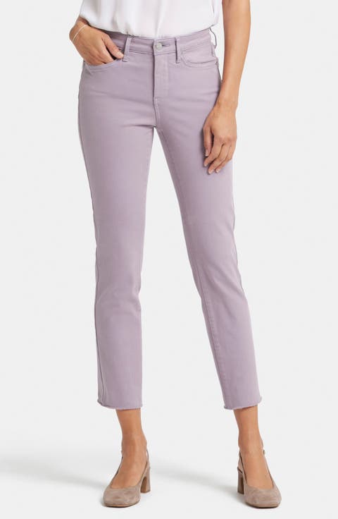 Sheri Frayed Hem Slim Jeans (Optic White)