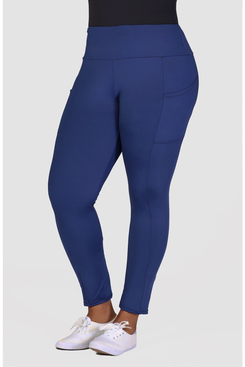 Ankle Length Pocket Leggings, Alternate, color, NAVY