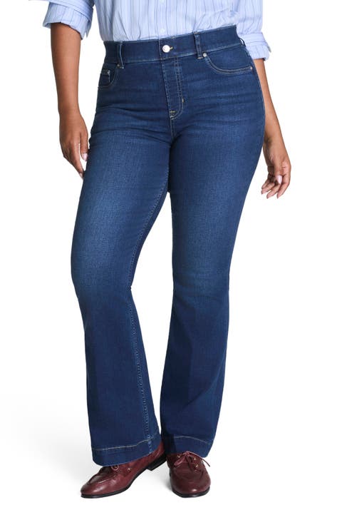 Pull-On High Waist Flare Jeans 2.0 (Pacific Wash) (Regular, Petite, Petite Plus & Plus)