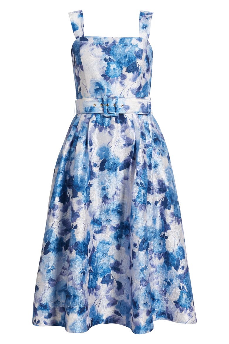 Floral Crinkle Dress, Alternate, color, BLUE MULTI
