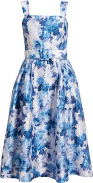 Tahari ASL Floral Crinkle Dress