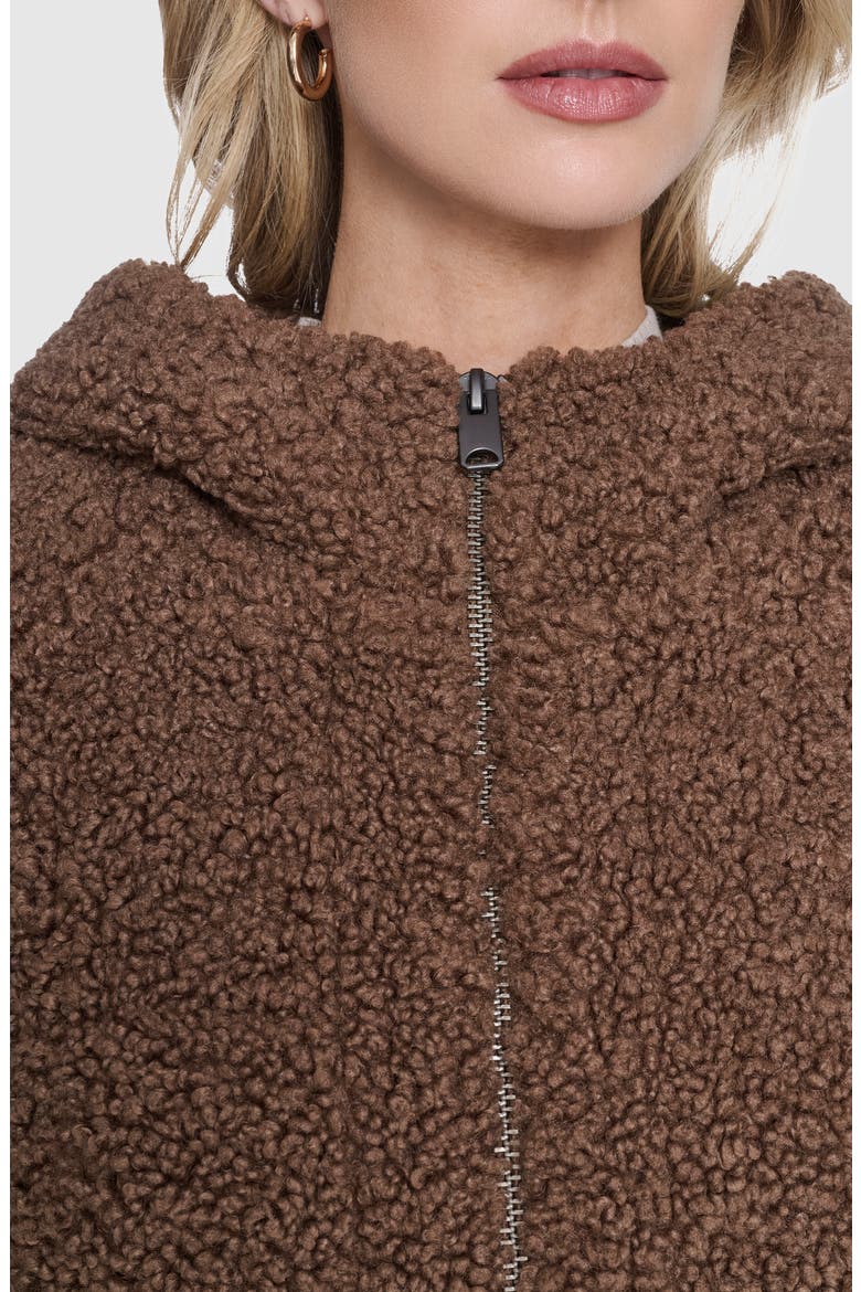 Seneca Faux Shearling Hooded Jacket, Alternate, color, WALNUT