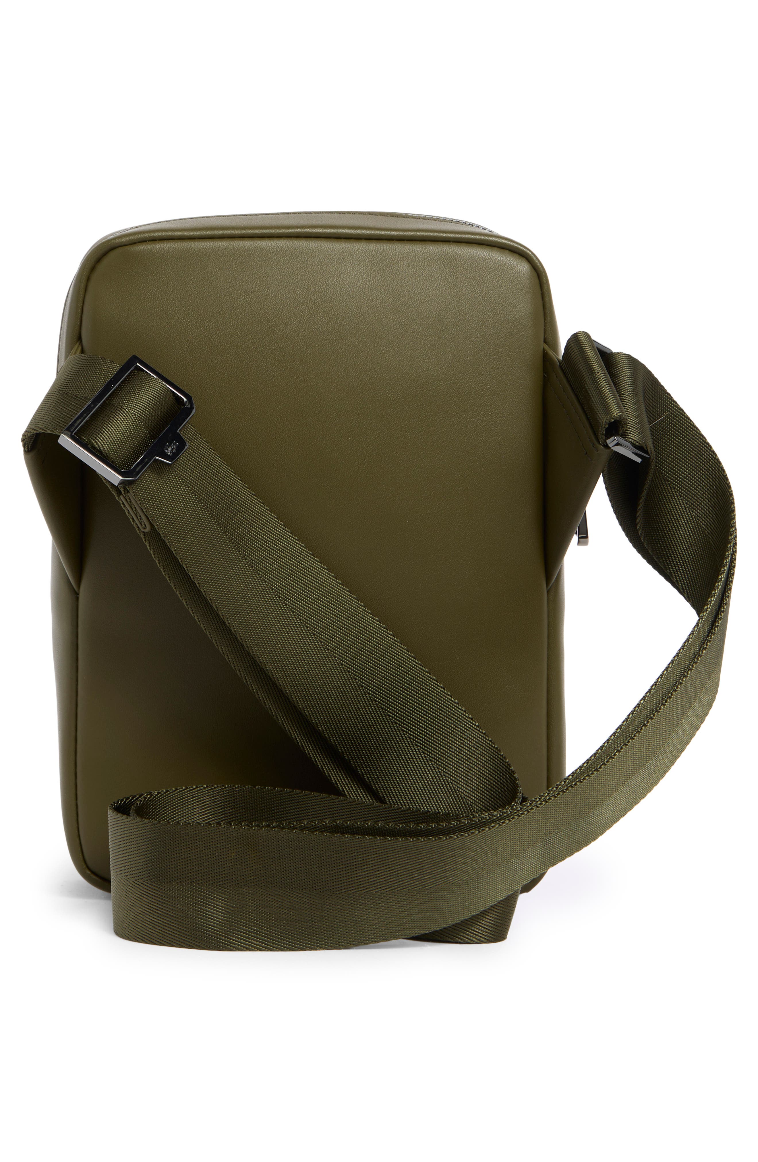 Nomogramme Monogram Embossed Faux Leather Messenger Bag, Alternate, color, IVY GREEN