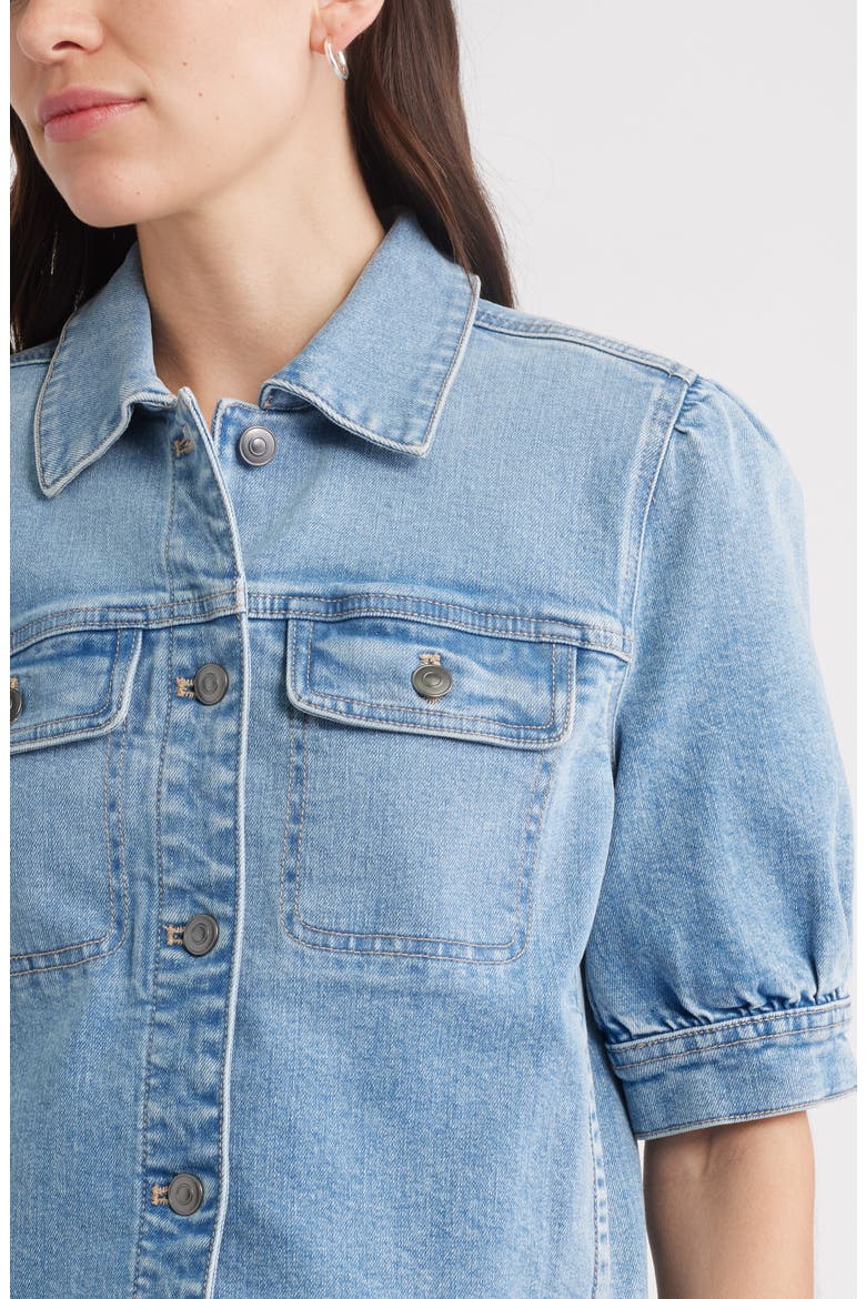 Elbow Sleeve Denim Jacket, Alternate, color, LIGHT WASH
