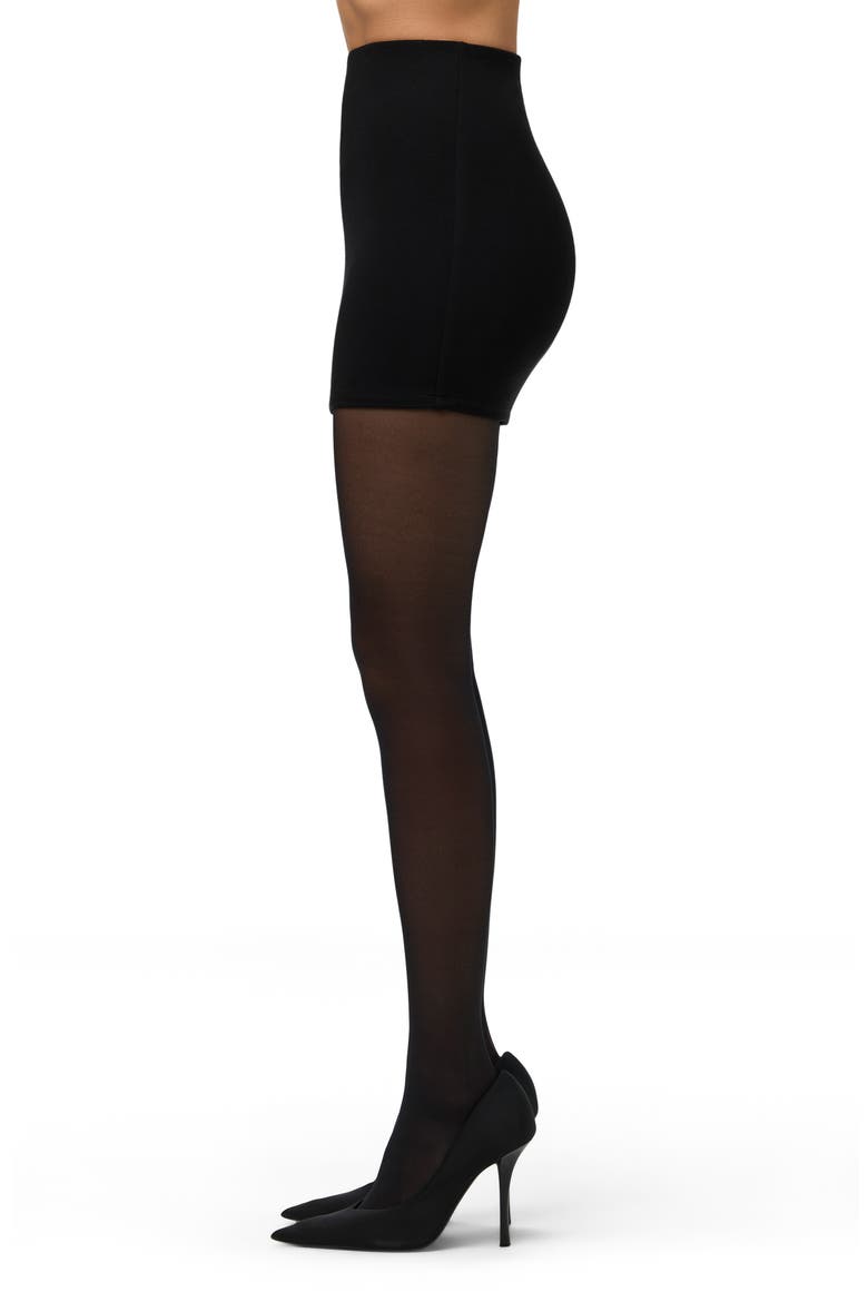 Butter Contour Miniskirt, Alternate, color, BLACK
