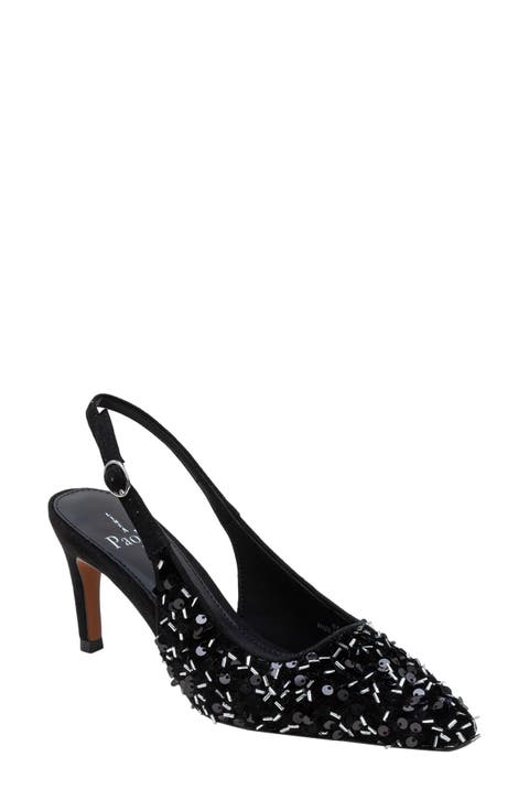Cosmo Beaded Pointed Toe Slingback Pump (Women)