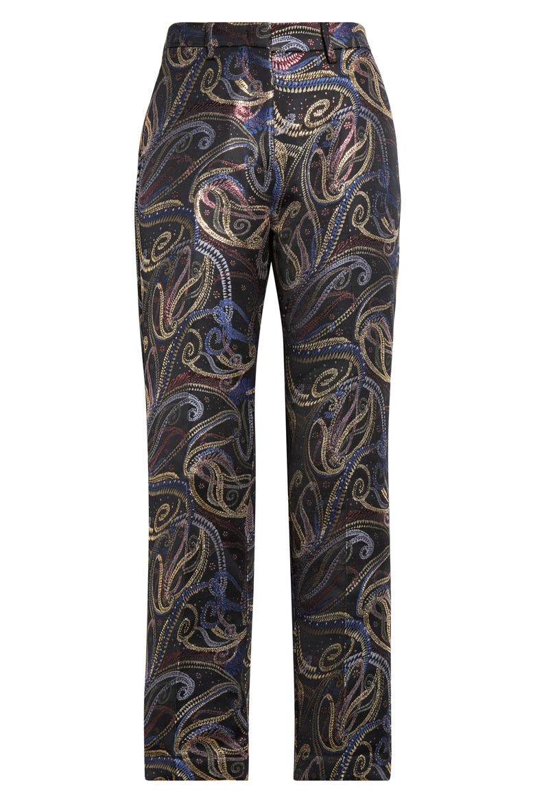 Bristol Paisley Jacquard Crop Duchesse Satin Pants, Alternate, color, MULTICOLOR BLACK BASE