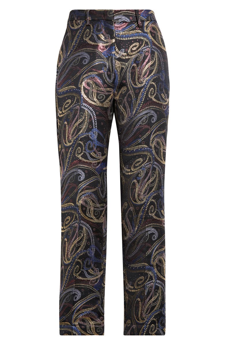 Etro Bristol Paisley Jacquard Crop Duchesse Satin Pants, Alternate, color, Multicolor Black Base