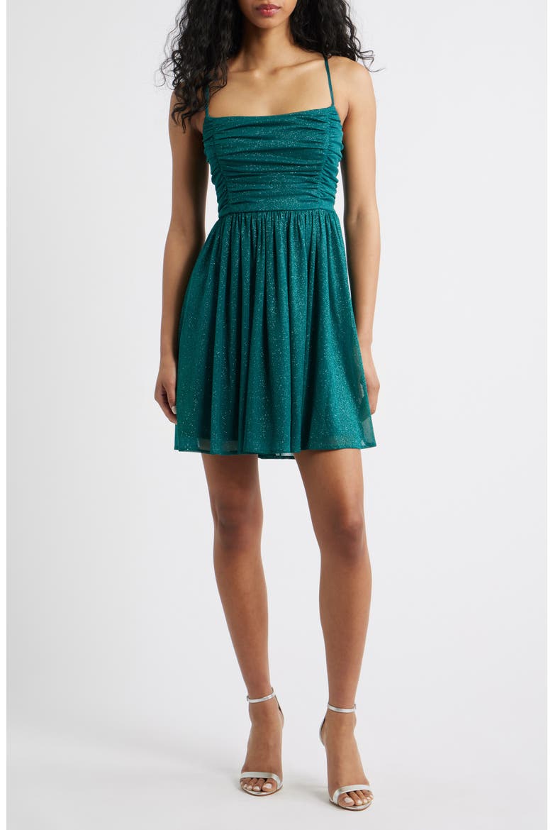 Glitter Knit Cocktail Minidress, Main, color, HUNTER