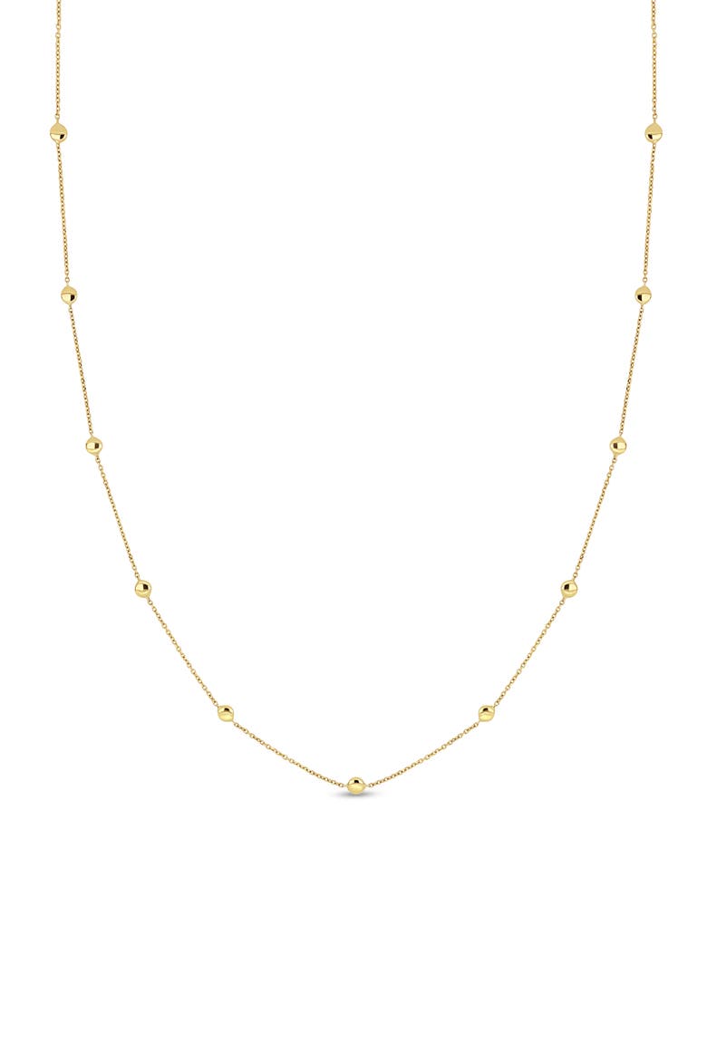 14k Gold 22-Inch Bead Chain Necklace, Main, color, 14KY